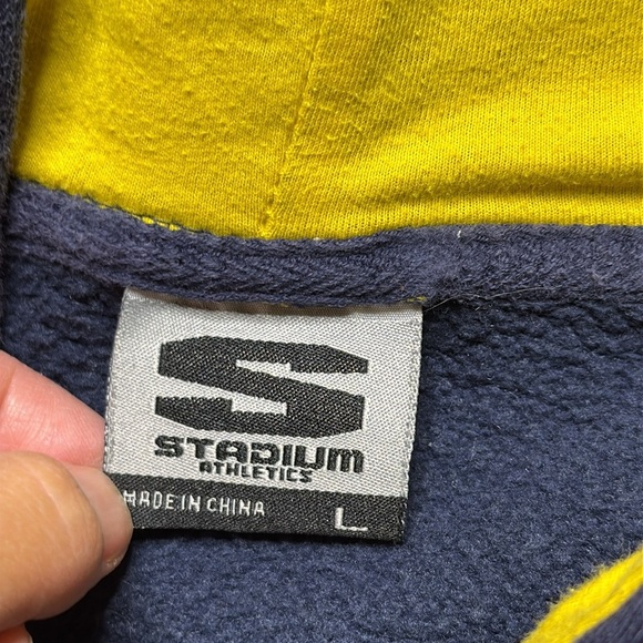 Vintage Stadium Athletics Michigan Wolve Hooded Sweatshirt Size Large - Picture 7 of 8